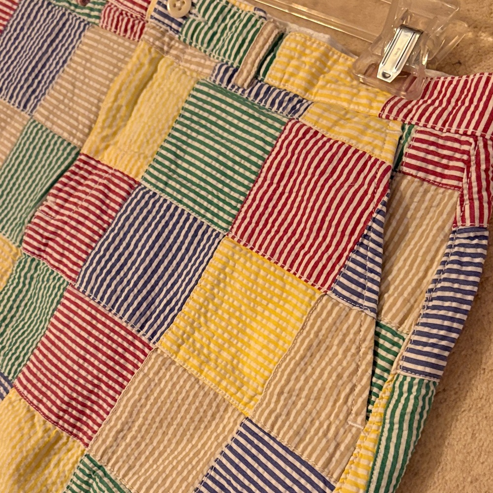 Women’s Patchwork Seersucker Mini Skirt - Multicolor - Picture 3 of 3